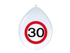 Balony Znak zakazu 30tka - 30 cm - 8 szt.