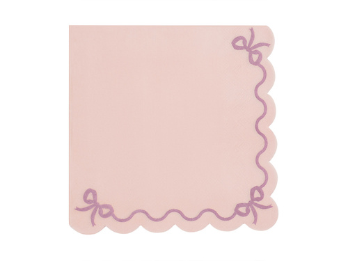 Serwetki papierowe różowe z falbanką - 33 cm - 12 szt.