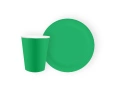 Zestaw kubeczki + talerzyki papierowe zielone - 24 szt.