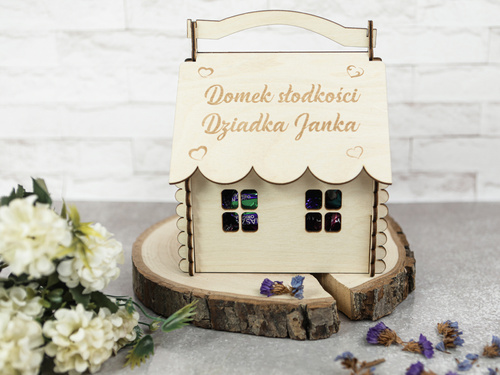 Domek na słodycze z imieniem na Dzień Dziadka - 1 szt.