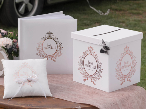 Dekoracja bieżnik metalizowany na stół - różowe złoto - 30 cm x 5 m - 1 szt.