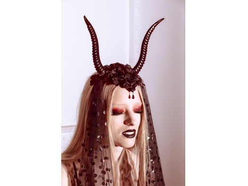 Czarne rogi Diabła z Tiulem - 30x76 cm - 1 szt.