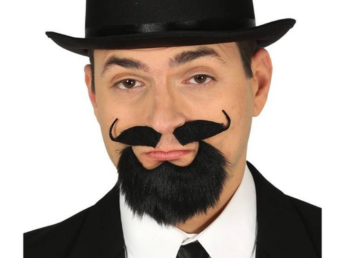 Czarna broda z wąsami - 1 szt.