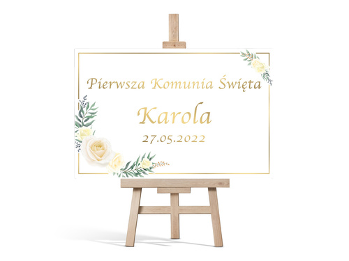 Plakat komunijny personalizowany - I Komunia Święta - 60x40 cm