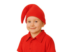 Czapka skrzata dla dziecka - czerwona - 1 szt.