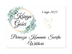 Personalizowana naklejka na księgę gości na I Komunię Świętą - 1 szt.