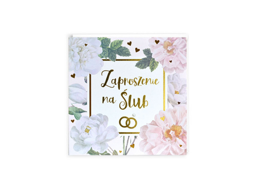 Zaproszenie na ślub z kopertą - 5 szt.