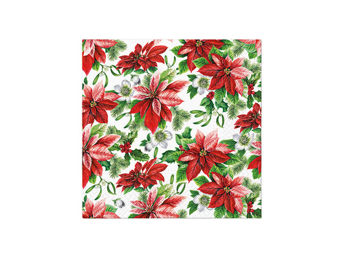 Serwetki bożonarodzeniowe Poinsecja - 33 cm - 20 szt.