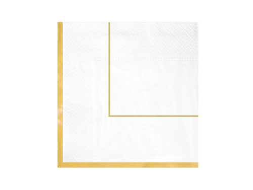 Serwetki papierowe białe Elegant Gold - 33 cm - 10 szt.