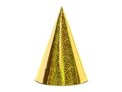 Czapeczki holograficzne żółte - 6 szt.