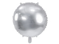 Balon foliowy okrągły srebny - 64 cm - 1 szt.
