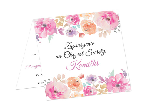 Zaproszenia personalizowane na chrzest dziewczynki - 6 szt.