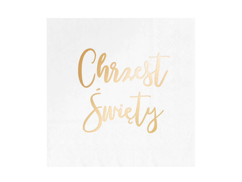 Serwetki Chrzest Święty białe - 33 cm - 10 szt