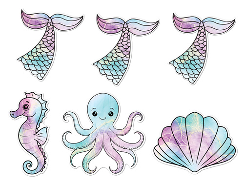 Dekoracja dwustronna Syrenka - 12 szt.