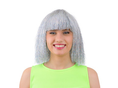 Srebrna peruka dla kobiety - 1 szt.