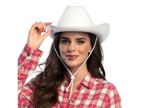 Kapelusz kowbojski biały - 1 szt.