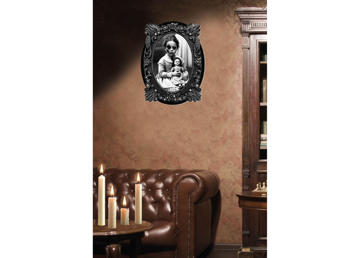 Obraz z przerażającą dziewczynką na halloween - 30x32 cm - 1 szt.