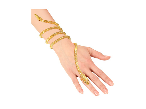 Złota bransoletka-pierścionek z wężem