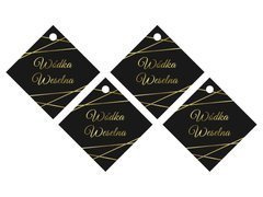 Zawieszki z wstążeczką na wódkę weselną - 12 szt.