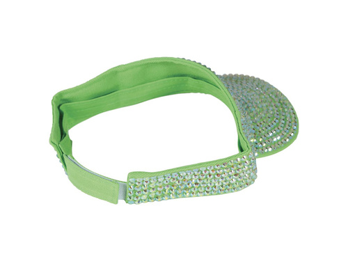 Daszek na głowę zielony z cyrkoniami - 1 szt.