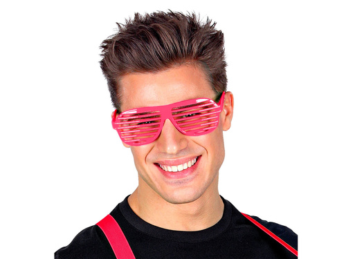 Okulary Żaluzje różowe neonowe - 1 szt.