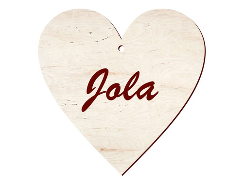 Zawieszka drewniana serce z imieniem na walentynki - 10 cm - 1 szt.