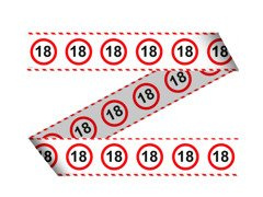 Baner taśma Znak zakazu 18tka - 15 m - 1 szt.