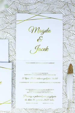 Zaproszenie personalizowane na ślub z kopertą - 6 szt.