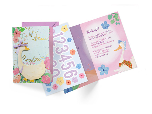 Kartka urodzinowa z wymiennymi cyframi Gąska - 1 szt.