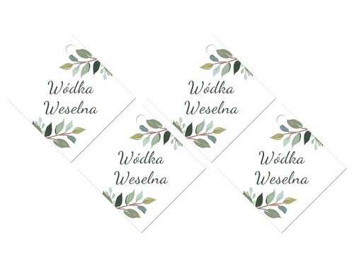 Zawieszki z wstążeczką na wódkę weselną - 12 szt.