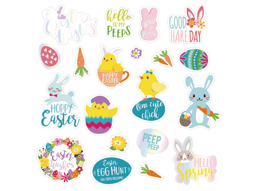 Dekoracyjne naklejki wielkanocne - 20 szt.