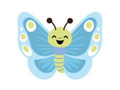 Dekoracja dwustronna Motylek niebieski - 36 x 29 cm