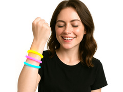 Bransoletki świecące - fluorescencyjne - mix kolorów -  3 szt.