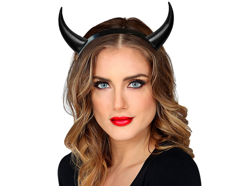 Opaska czarne rogi diabełka - 1 szt.