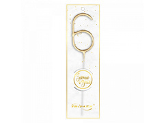 Zimne ognie cyferka 6 złota - 1 szt.