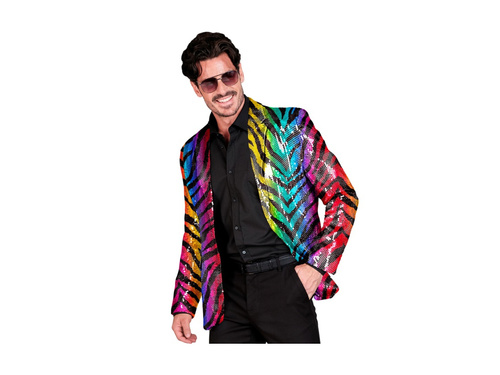 Imprezowa marynarka Party Fashion - tęczowy motyw tygrysa