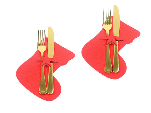 Etui na sztućce ze sztywnego filcu - But - 2 szt.