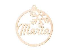 Zawieszka drewniana bombka personalizowana - 11 cm - 1 szt.