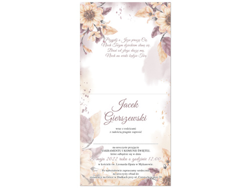 Zaproszenia personalizowane na I Komunię Świętą - 6 szt.