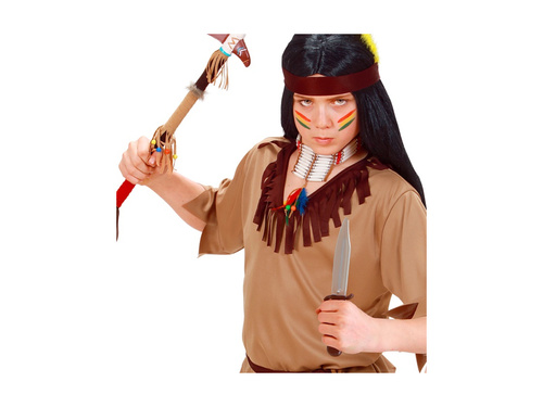 Indiański nóż z pochwą z imitacji zamszu - 28 cm