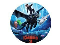 Dekoracyjny opłatek tortowy Jak wytresować smoka 3 - 20 cm