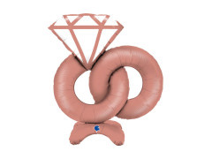 Balon foliowy stojący pierścionek z diamentem - 29" - 1 szt.