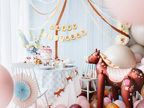 Baner urodzinowy Happy Birthday Koniki - 150 x 13 cm - 1 szt.