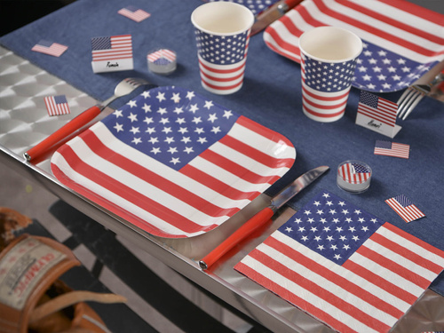 Kubeczki papierowe Flaga USA - 270 cm - 10 szt.