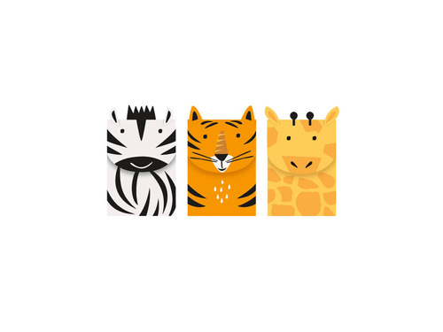 Prezentowe torebki urodzinowe Safari - 3 szt.