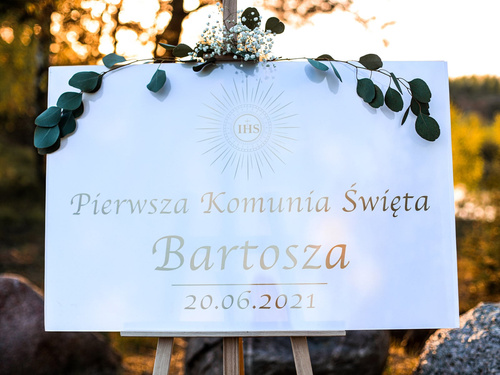 Plakat komunijny personalizowany - I Komunia Święta - 60x40 cm