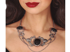 Naszyjnik gotycki z czarnymi kamieniami - 1 szt.