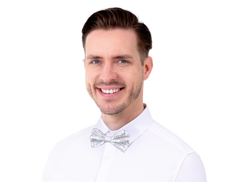 Mucha cekinowa srebrna - 7 x 12 cm - 1 szt.