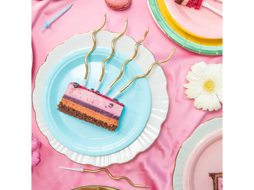 Świeczki urodzinowe spiralne złote - 6 szt.