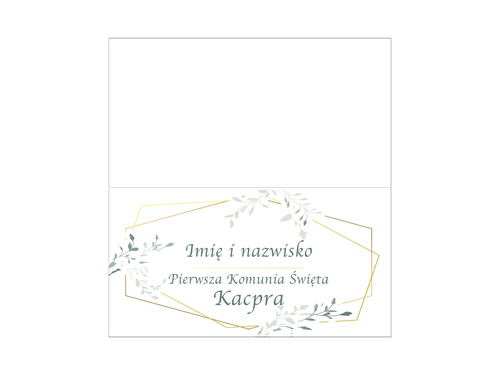 Winietki personalizowane składane na I Komunię Świętą - 15 szt.